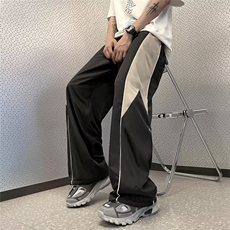 潮条纹宽松型时尚潮牌直筒慵懒长裤夏季男K1165-P38，男装休闲裤，星座1109-3