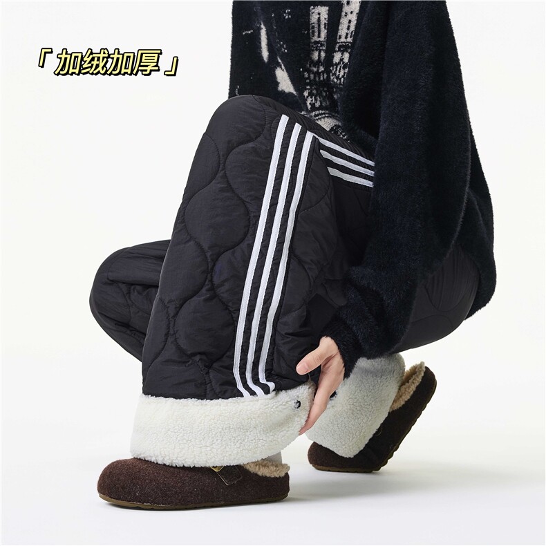 2025冬季美式条纹葫芦格设计加绒外穿棉裤B315-K25905JR-p65控89,男装棉裤,电商B315