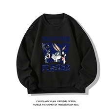 华夫格卫衣圆领卫衣长袖t恤男外套白底HW76234-P30加绒款P40，男装卫衣，电商A040A
