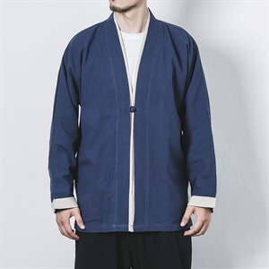 风唐装大码夹克外穿开衫复古休闲盘扣男装茶服道袍 JK602 P90图片
