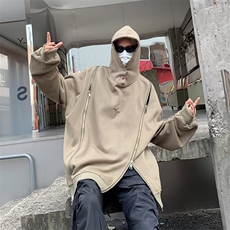 双拉链连帽卫衣男秋冬高街金属感情侣外套小众设计感潮GWY200-p45，男装卫衣，星座1008