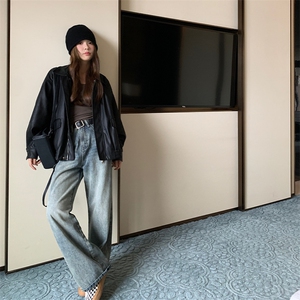 黑色复古皮衣外套女2024秋季新款设计感时尚高级辣妹机车夹克上衣图片