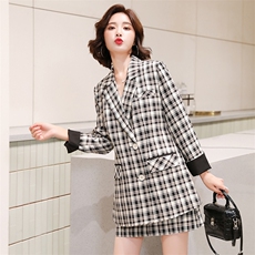 初秋2021年格子套装两件套女，女装西装，寒都衣屋