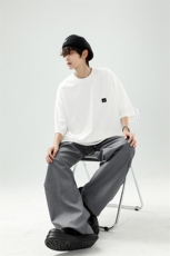 8XL-M重磅！特大码T潮牌上衣男中性华夫格短袖T恤DX304P25控39，男装T恤，电商D206-1