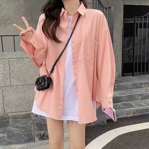 夏季薄款纯棉衬衫女日系小清新宽松休闲情侣款衬衣防晒开衫图片