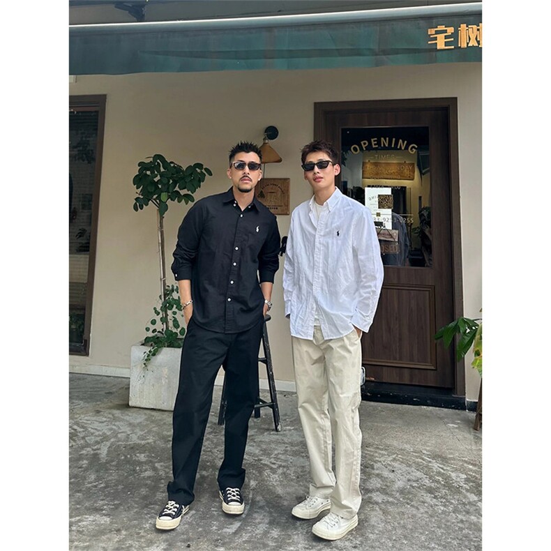 夏季冰丝亚麻感薄款长袖衬衫男战马刺绣宽松防晒衬衣外套C039-P35,男装防晒衣,星座1004-3