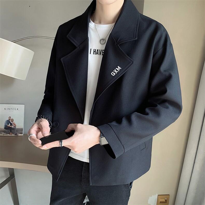 店主风~秋季大翻领刺绣设计休闲西装夹克外套K068/P95,男装夹克,电商B331