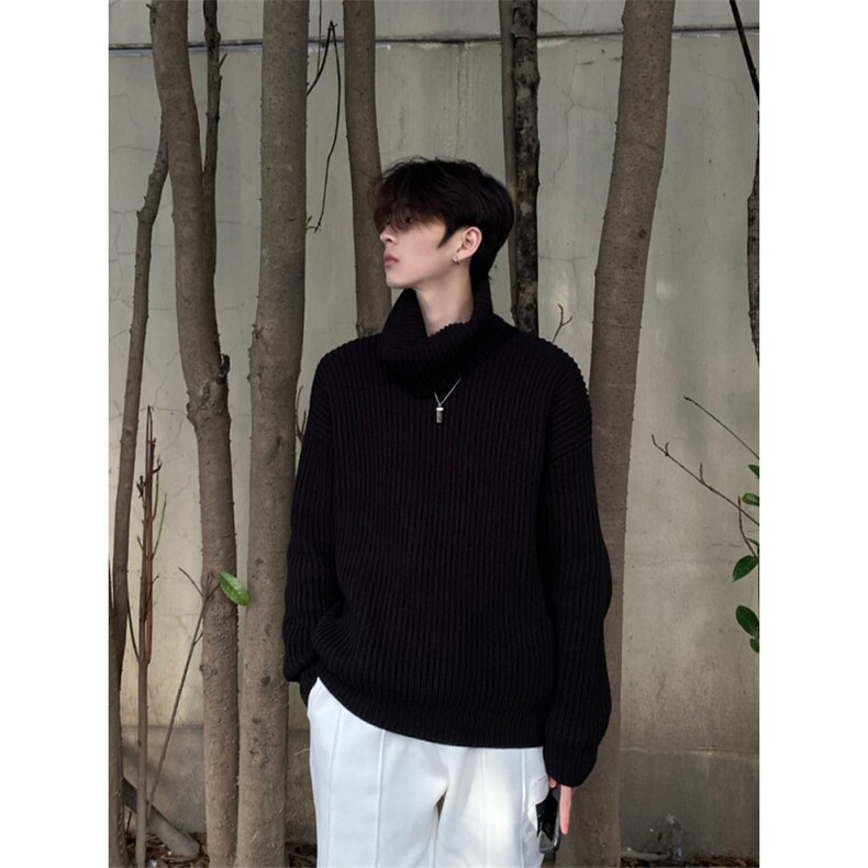 炒鸡新款毛衣自拍图粗针纯色高领毛衣C323-1-MY102-P60,男装针织衫/毛衣,电商C323-1