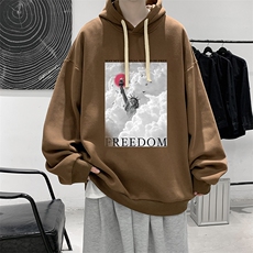 纯棉连帽卫衣男大码运动帽衫宽松薄WY2326-P35加绒款-P40，男装卫衣，电商A040