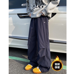 K858-加绒P65常规P45  男宽松直筒休闲裤加绒加厚百搭休闲阔腿裤图片