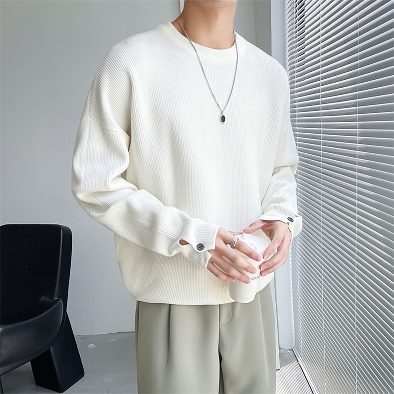 盗图直播ins肌理感小众心机毛衣百搭纯色线衣M25/P70降！,男装针织衫/毛衣,电商A243
