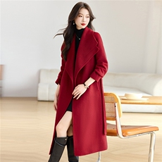 大翻领双面羊绒呢大衣新款3039-P225-控305，女装毛呢外套，英标秀