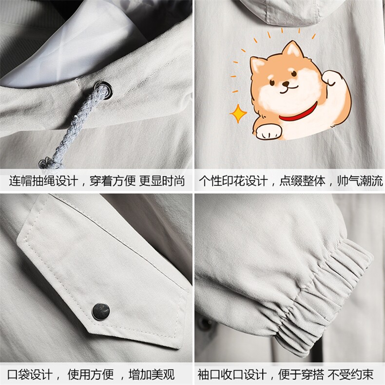 JK41146-P85纯棉连帽夹克男士大码工装夹克男外套男网格挂拍,男装夹克,电商A040A