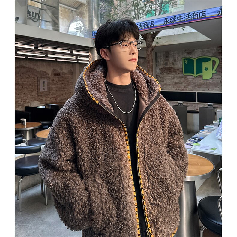 秋冬加厚羊羔毛保暖日系潮男学生党外套棉衣A071-5012-P128,男装棉衣,电商A071