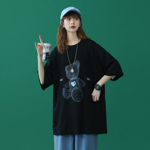 【】A003-CT1257-P25小熊印花短袖T恤控价43元 蒙马特图片