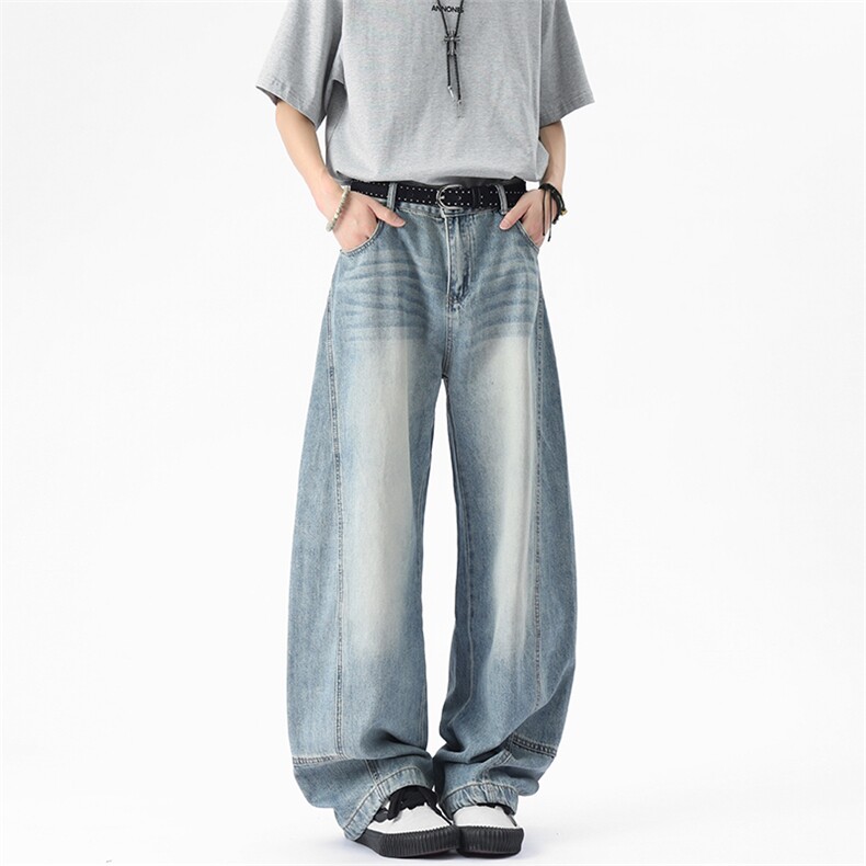 WD922-风格店数据款春夏宽松拼接弯刀牛仔(P65X98)3,男装牛仔裤,电商C315