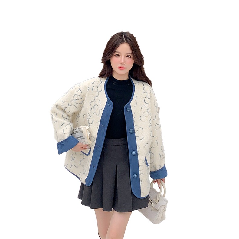 新品主推大货麂皮拼接毛毛外套2C285-2608-P185-K278,女装短外套,2C285