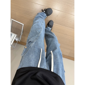 高品质 B221美式ins高街暗黑宽松工装牛仔裤 LK24340-P65控88图片