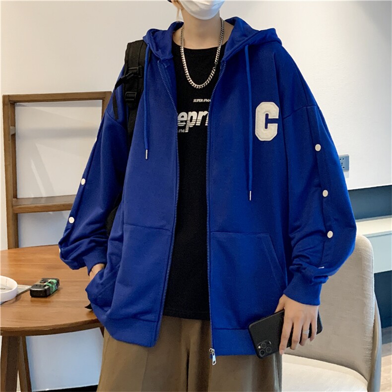 连帽卫衣男ins潮牌日系美式高街运动休闲复古外套潮WY0303-P40,男装卫衣,星座308B-1