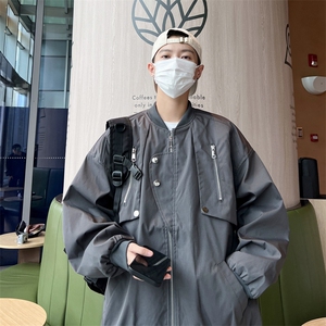 A818-P64 美式高街ins潮牌宽松工装夹克复古多口袋飞行员棒球服图片