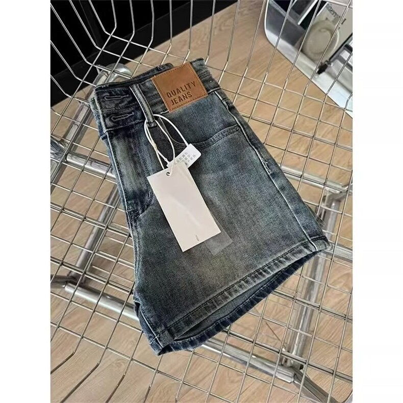 高腰牛仔短裤女夏季设计感显瘦辣妹a字裤美式复古宽松阔腿热裤子,男装牛仔裤,星座1210-1