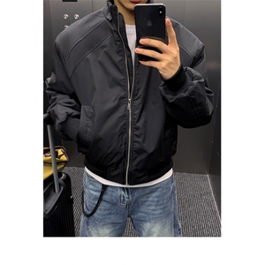 美式斜切解构面包服外套男冬保暖棉衣立领夹克棉服」图片