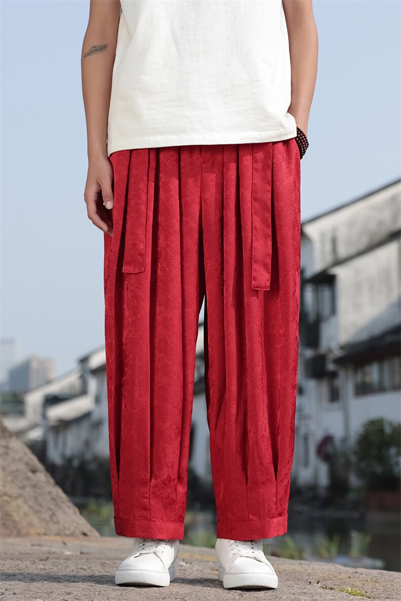 2025春夏新款风提花休闲裤男士宽松大码阔腿哈伦裤K2509-P75,男装休闲裤,电商A008