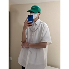 夏季新款衬衫潮流慵懒男方领宽松型衬衫送项链C659P35，男装衬衫，星座1116-2