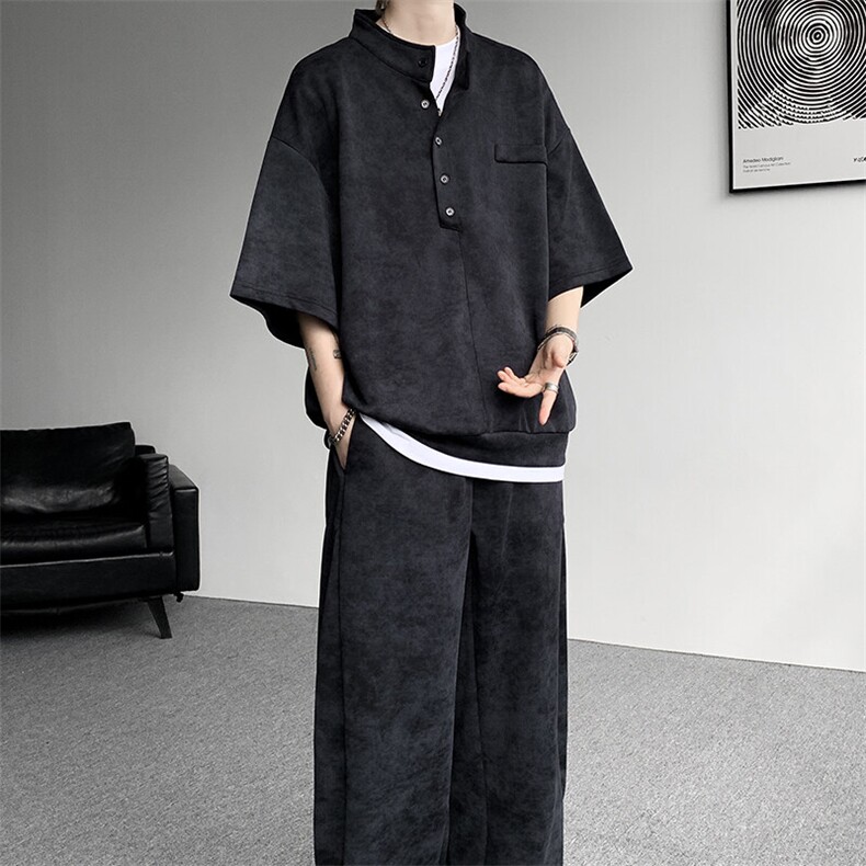 可拆开卖！立领POLO衫短袖t恤套装男生休闲运动青少年搭配帅气夏,男装T恤,电商B312