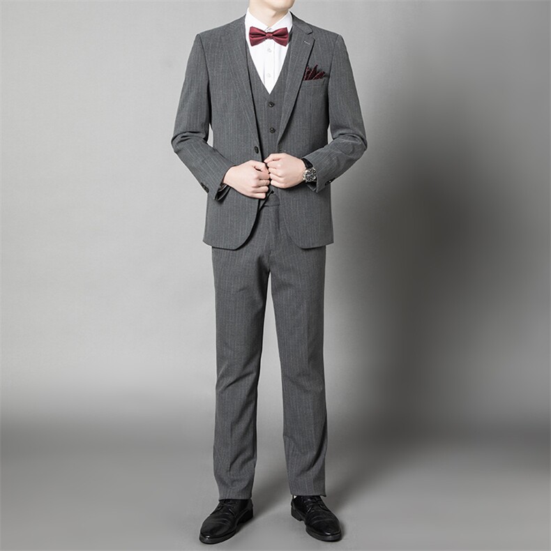 ASD672秋季新款男士西服礼服三件套西装修身商务休闲男装西服套装图片