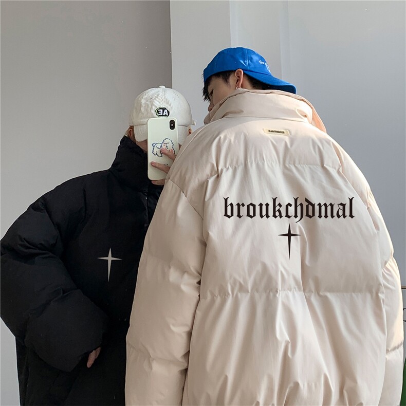 高街vibe美式棉服男款冬季加厚潮牌高级感立领棉衣oversize面包服,男装棉衣,星座508（原C305）