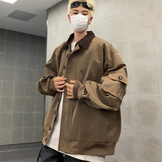 夹克外套春季男2025新款宽松百搭设计感小众休闲上衣潮W6034-P62，男装夹克，星座412-2