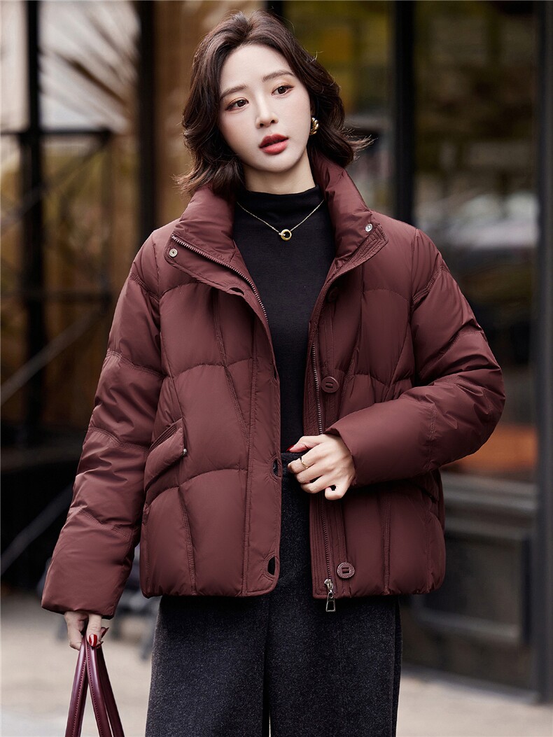 白鸭绒2025年冬季短款保暖中古风厚款新款现货大码羽绒服女,女装羽绒服,阳光伊恋
