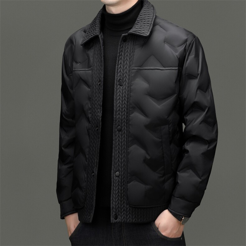 冬季白鸭绒翻领轻薄羽绒服休闲男士短款户外保暖防寒潮服男外套,男装羽绒服,钱塘6003（原4033）