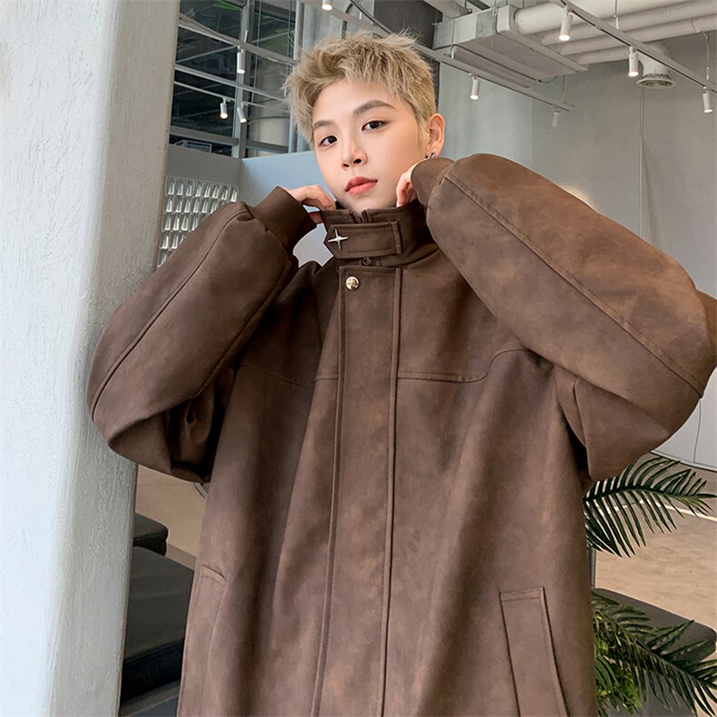 春款复古PU皮夹克磨砂质感外套1213-DY2313-P95,男装夹克,星座1213