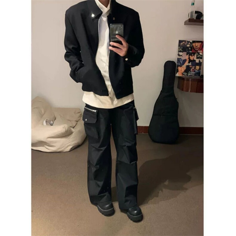 cleanfit短款S拉链金属设计简约高级感翻领外套男小众,女装短外套,四季星座505