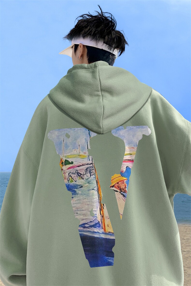 秋季宽松大码港风油画v印花连帽卫衣LW116-特p35（抖音不可售）,男装卫衣,星座508（原C305）