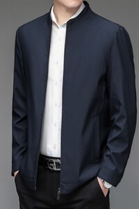 秋装立领夹克男春秋季2023新款中年商务休闲外套上衣潮流男装图片