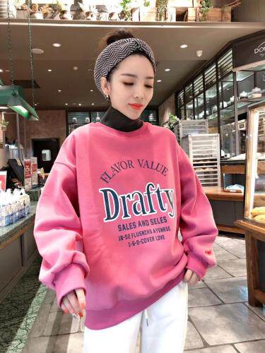 拼接款加绒卫衣，女装卫衣/绒衫，一杭