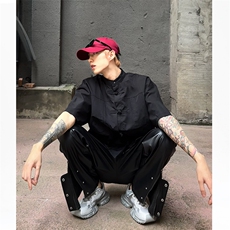 CS12-P50夏季宽松衬衫男休闲新中式风短袖寸衣薄款外套，男装衬衫，电商B327