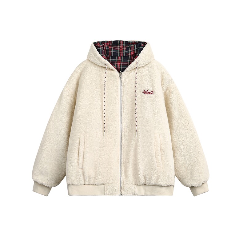 两面穿格子羊羔毛棉服-5708-248,男装棉衣,电商S012（CATTEE）