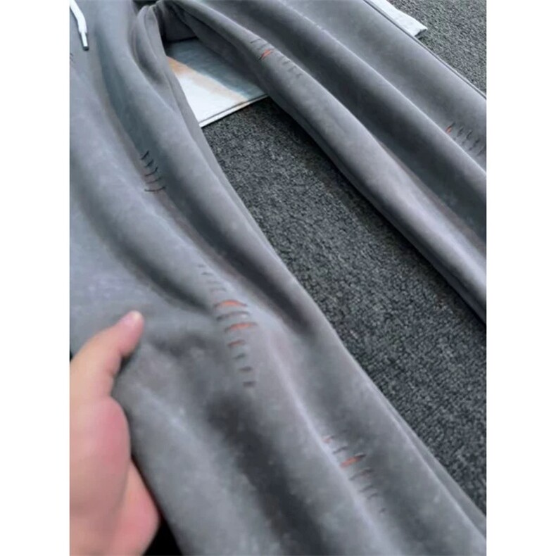 美式水洗破洞弯刀卫裤男款秋季直筒裤重磅休闲运动裤子LWK044-P52,男装休闲裤,星座1008