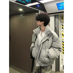 网图现货 扎染棉服美式短款面包服男冬季高街廓形棉衣外套 P108图片