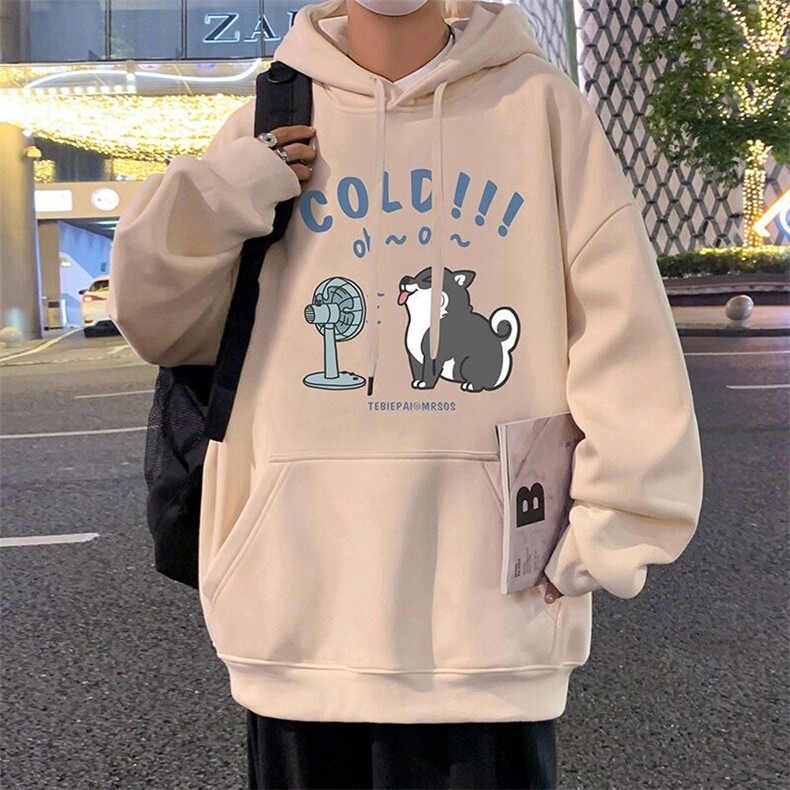 新款港风卡通小狗连帽卫衣情侣装ins宽松潮流外套男女,女装短外套,星座218-1（原230）