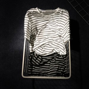 现货夏季男士圆领基础款休闲条纹短袖T恤  703-T122图片