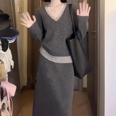 羊毛套装裙，女装针织衫/毛衣，泰沅羊绒