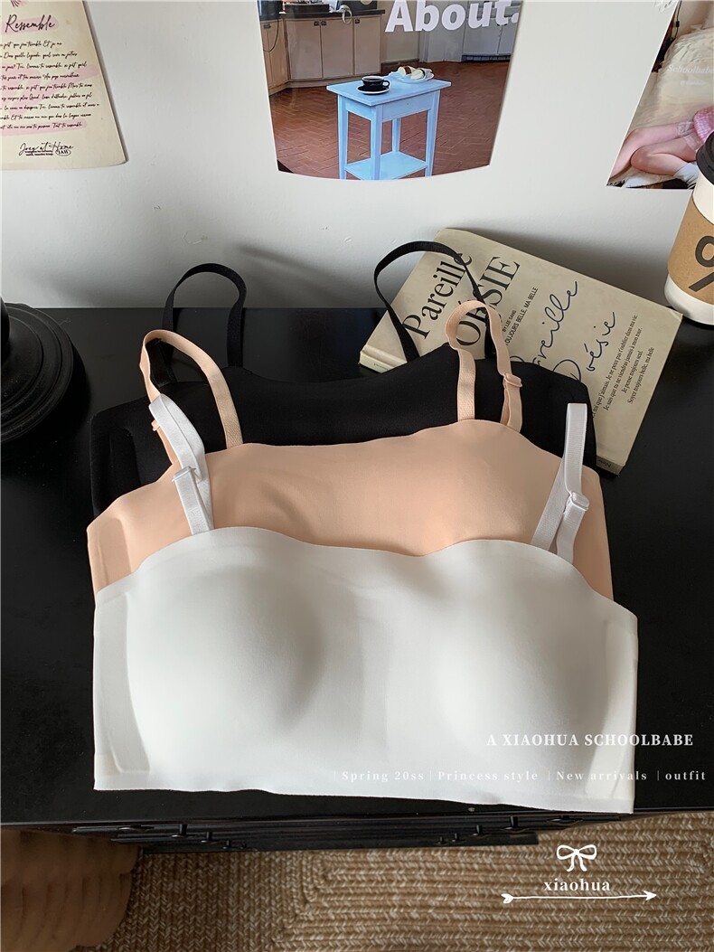 无钢圈小胸聚拢文胸夏季防滑抹胸可拆卸无肩带隐形内衣女,女装背心吊带,梦白服饰厂