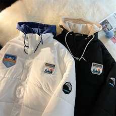 假两件情侣衣潮流袄外套秋冬季潮牌ins加厚服男W6372-P78，男装棉衣，星座512-3