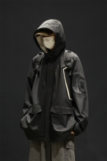 新款现货连帽冲锋衣宽松大码夹克男DSA157B-J199-P65，男装夹克，电商A157B