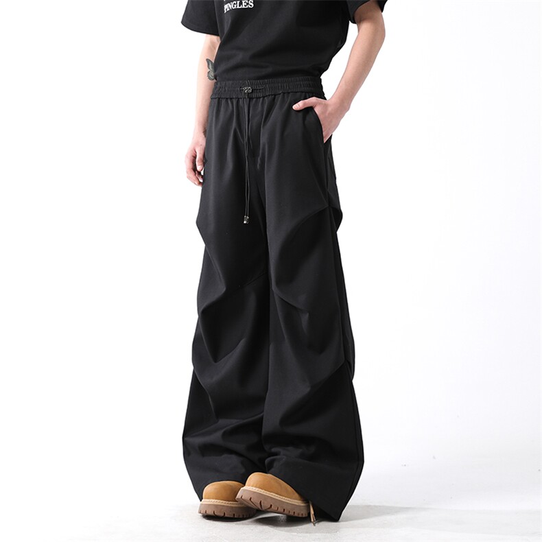 903- WK190 -特P55    S-XXL   【黑色】男女 褶皱西裤1图片